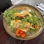 Zander auf Gemüse aus der Region im Restaurant Boltenmühle (Juni 2024)